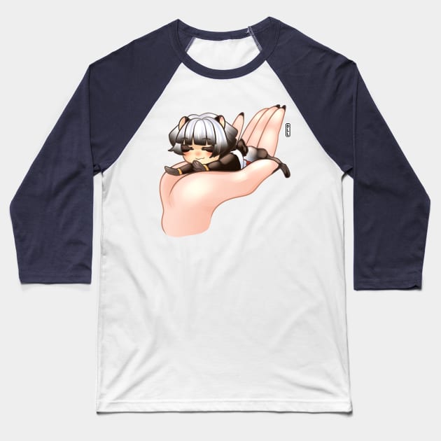 Palmtop Panda Baseball T-Shirt by darklightlantern@gmail.com